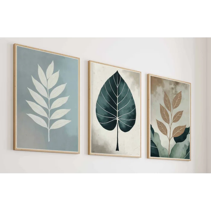 3 Parça Çerçeveli Dekoratif Çiçekler Ahşap Tablo seti, Ev Dekoru