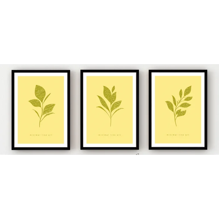 3 Parça Dekoratif Çiçekler Çiçekler Ahşap Tablo Seti