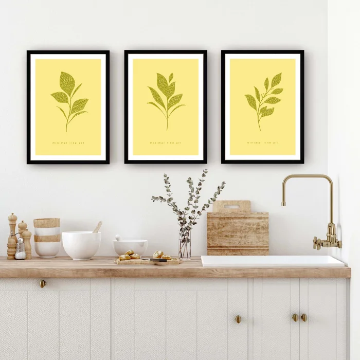 3 Parça Dekoratif Çiçekler Çiçekler Ahşap Tablo Seti