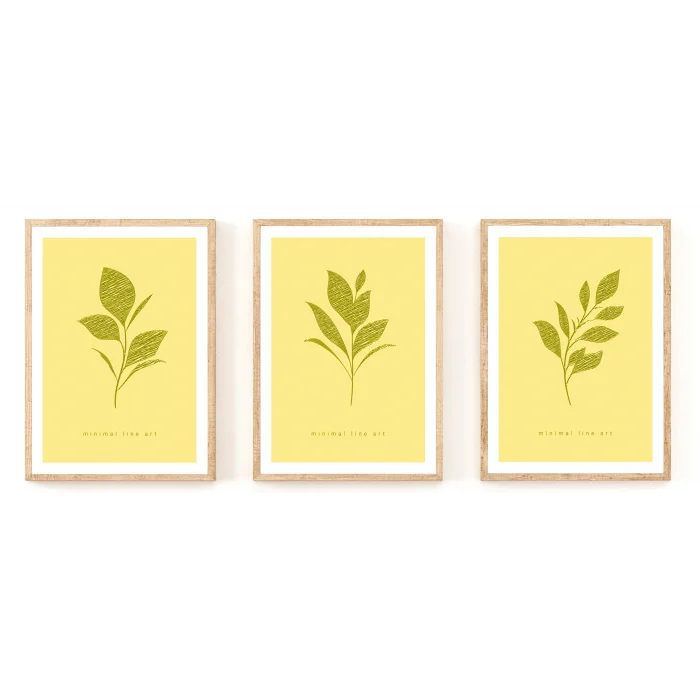 3 Parça Dekoratif Çiçekler Çiçekler Ahşap Tablo Seti