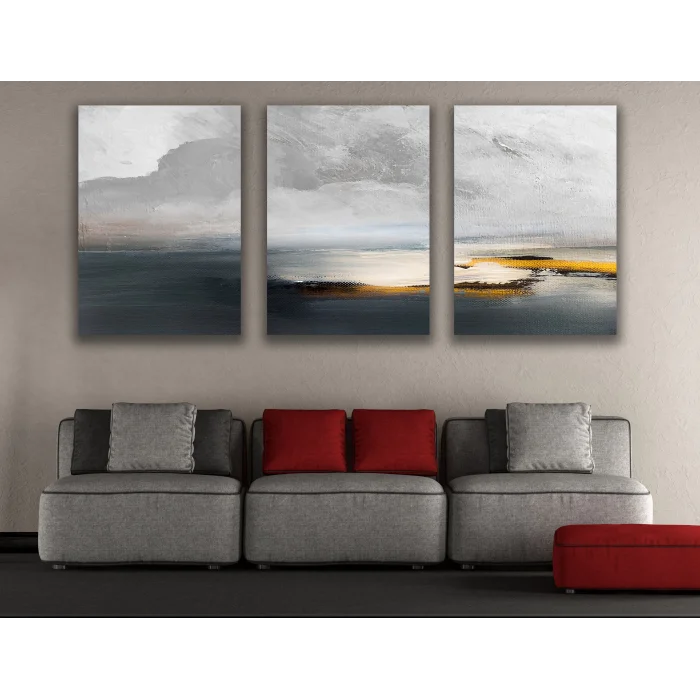 3 PARÇA DEKORATİF MANZARA KANVAS TABLO