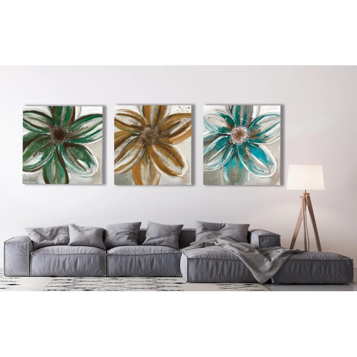 3 PARÇA DEKORATİF RENKLİ ÇİÇEKLER