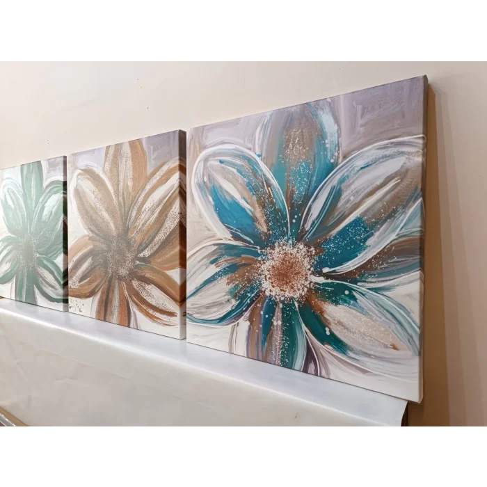 3 PARÇA DEKORATİF RENKLİ ÇİÇEKLER