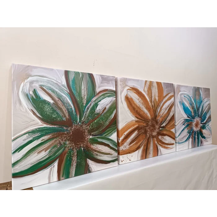 3 PARÇA DEKORATİF RENKLİ ÇİÇEKLER