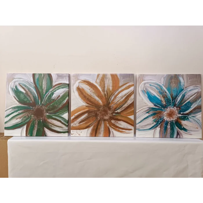 3 PARÇA DEKORATİF RENKLİ ÇİÇEKLER