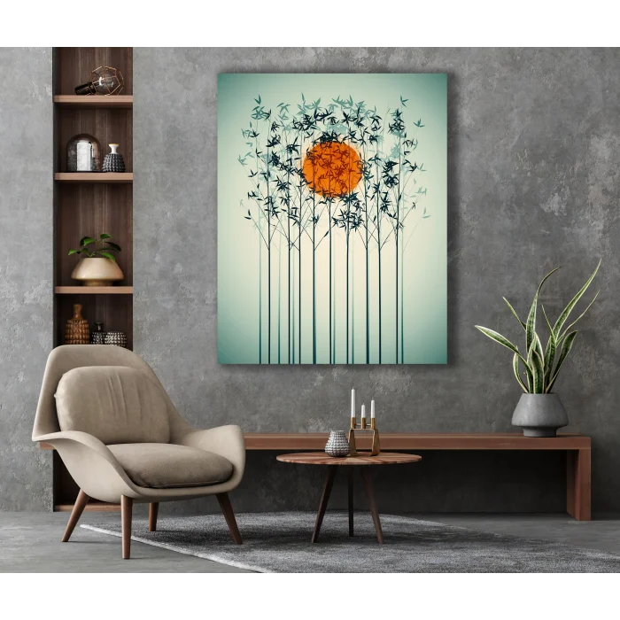 BAMBU GÜN BATIMI KANVAS TABLO