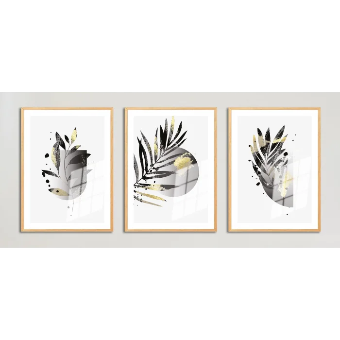 Bestablo 3 Parça Çerçeveli Ahşap Tablo Seti Bestablo