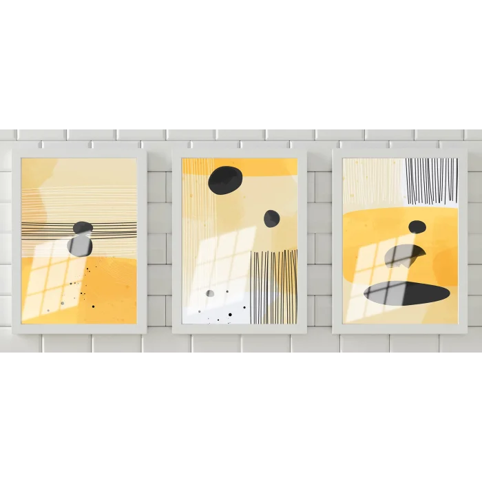 Bestablo 3 Parça Çerçeveli Ahşap Tablo Seti Bestablo