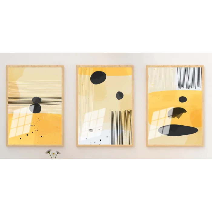 Bestablo 3 Parça Çerçeveli Ahşap Tablo Seti Bestablo