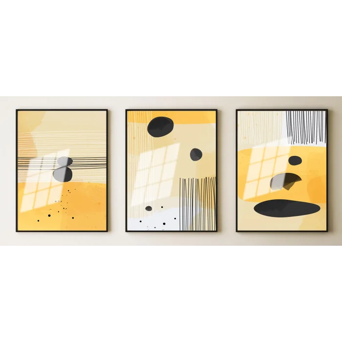 Bestablo 3 Parça Çerçeveli Ahşap Tablo Seti Bestablo