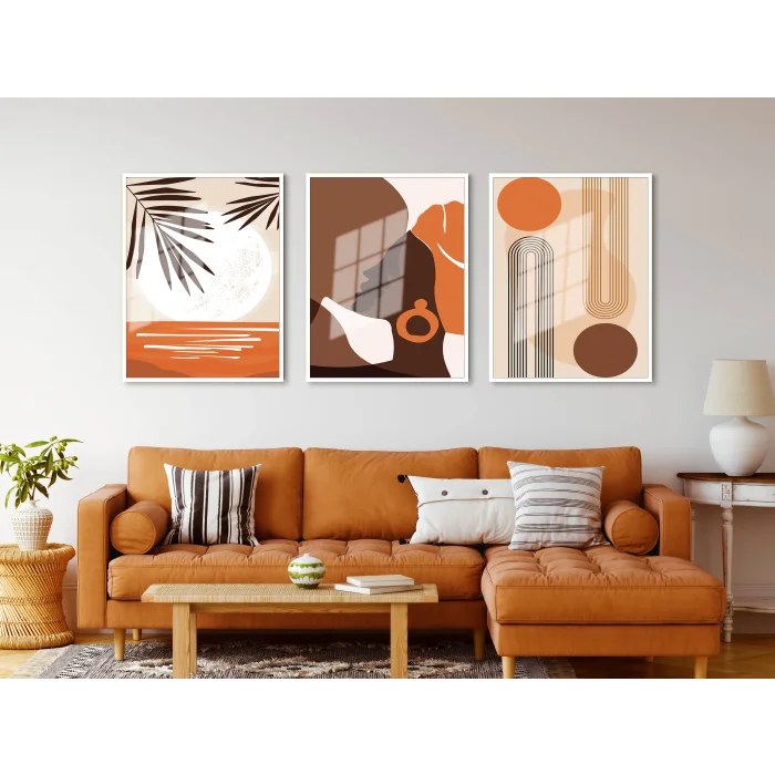 Bestablo 3 Parça Çerçeveli Bohem Ahşap Tablo Seti Bestablo