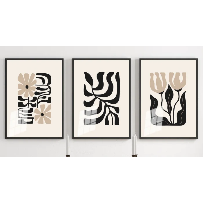 Bestablo 3 Parça Çerçeveli Dekoratif Ahşap Tablo Seti Bestablo