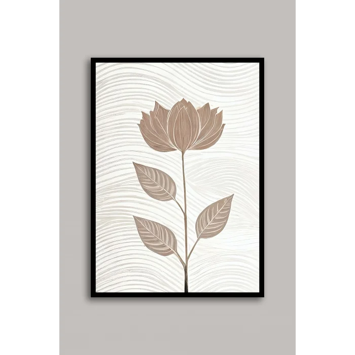 Bestablo 3 Parça Çerçeveli Dekoratif Çiçekler Ahşap Tablo Seti, Ev Dekoru Bestablo