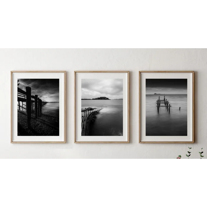 Bestablo 3 Parça Çerçeveli Dekoratif Manzara Ahşap Tablo Seti, Ev Dekoru Bestablo