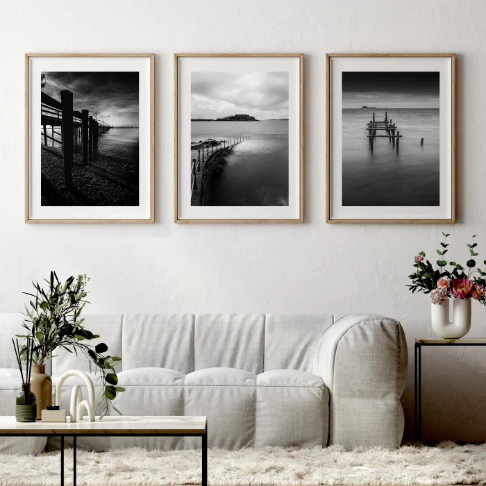Bestablo 3 Parça Çerçeveli Dekoratif Manzara Ahşap Tablo Seti, Ev Dekoru Bestablo