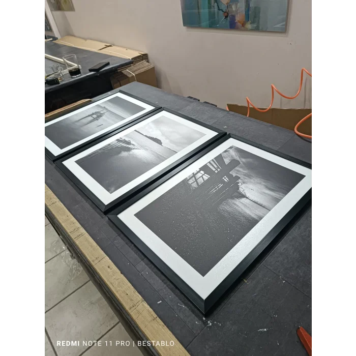 Bestablo 3 Parça Çerçeveli Dekoratif Manzara Ahşap Tablo Seti, Ev Dekoru Bestablo