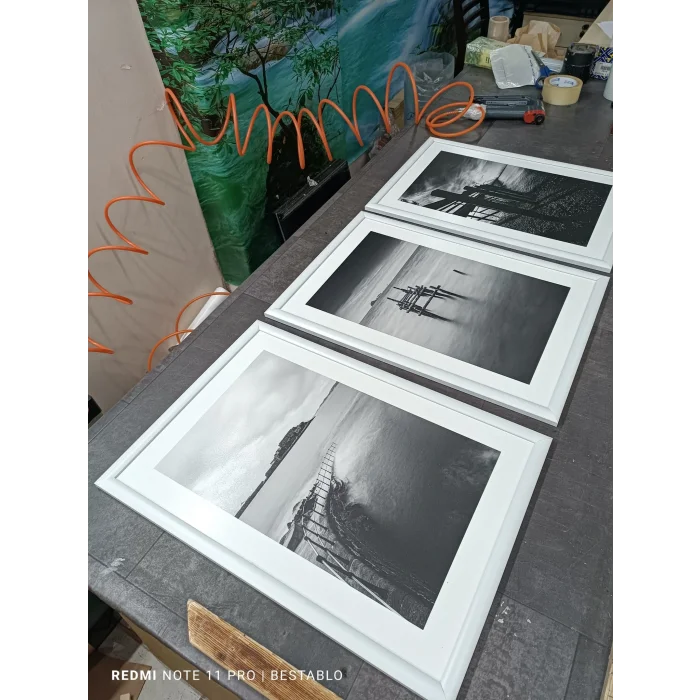 Bestablo 3 Parça Çerçeveli Dekoratif Manzara Ahşap Tablo Seti, Ev Dekoru Bestablo