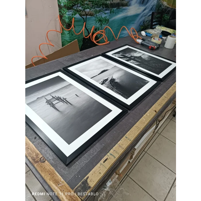 Bestablo 3 Parça Çerçeveli Dekoratif Manzara Ahşap Tablo Seti, Ev Dekoru Bestablo