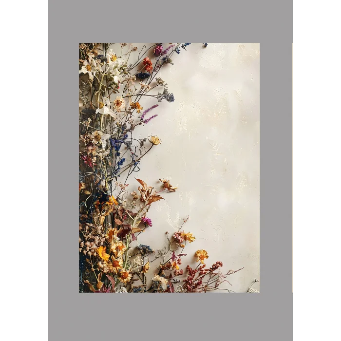 Bestablo 3 Parça Çerçeveli Dekoratif Renkli Çiçekler Ahşap Tablo Seti, Ev Dekoru Bestablo