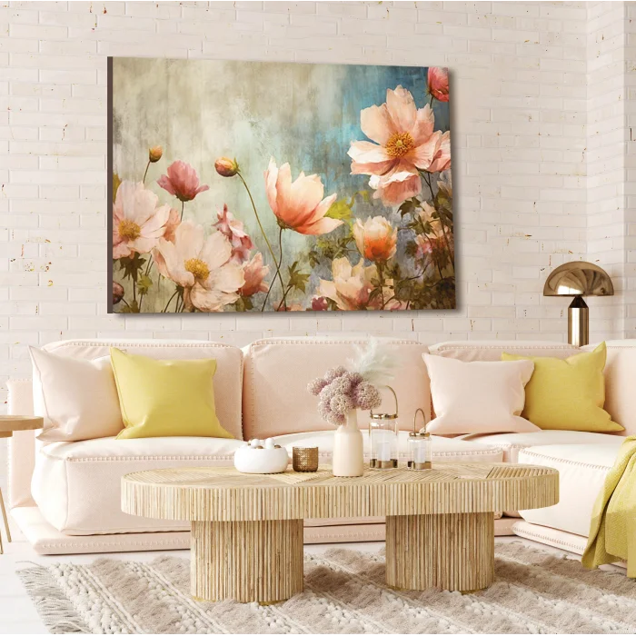 Bestablo Dekoratif Renkli Çiçekler Kanvas Tablo Bestablo