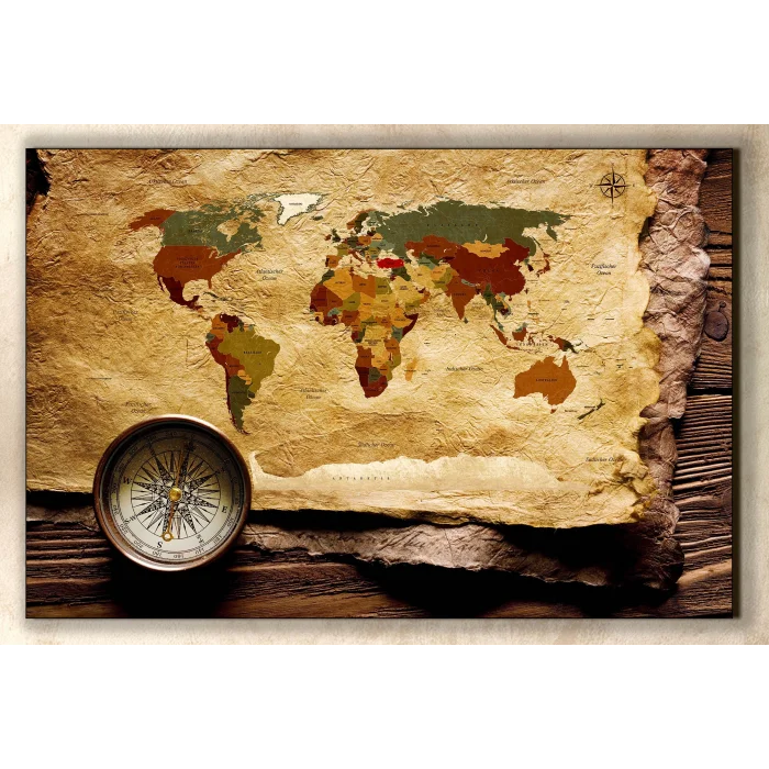 Bestablo Dünya Haritası Kanvas Tablo Ev Dekoru, Harita, Map Bestablo