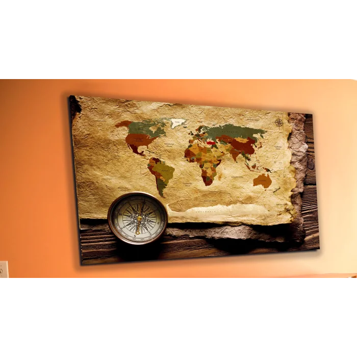 Bestablo Dünya Haritası Kanvas Tablo Ev Dekoru, Harita, Map Bestablo
