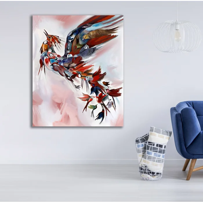 DEKORATİF ANKA KUŞU KANVAS TABLO