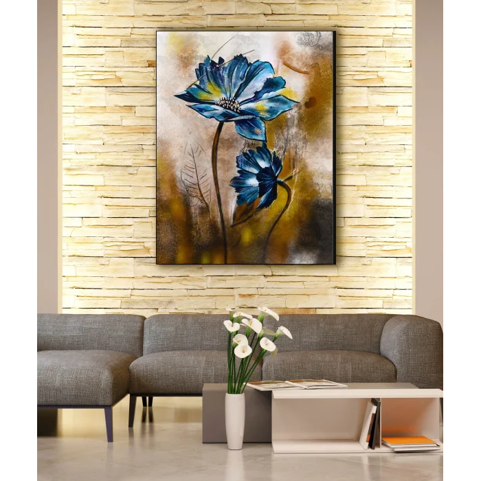 DEKORATİF ÇİÇEK KANVAS TABLO