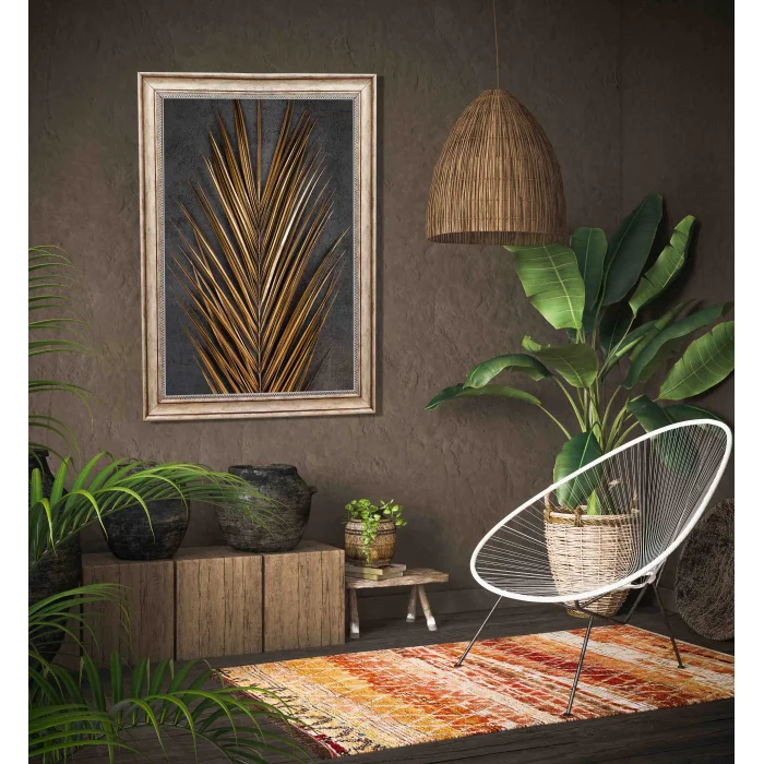 Eskitme Çerçeveli Dekoratif Çiçek Ahşap Tablo, Duvar Dekoru