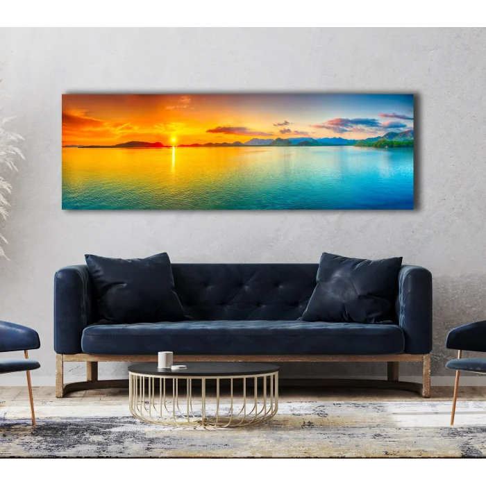 PANORAMİK GÜN BATIMI KANVAS TABLO