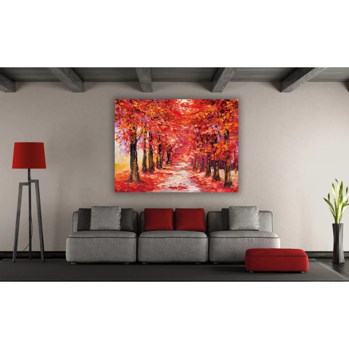Yağlı Boya Görünümlü Orman Kanvas Tablo