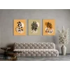 3 PARÇA DEKORATİF BOHO KANVAS TABLO