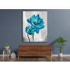 DEKORATİF MAVİ ÇİÇEK KANVAS TABLO