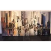 YAĞLI BOYA GÖRÜNÜMLÜ MODERN SOYUT ŞEHİR KANVAS TABLO
