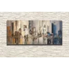 YAĞLI BOYA GÖRÜNÜMLÜ MODERN SOYUT ŞEHİR KANVAS TABLO