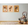 3lü Bohemian Kahve Çerçeveli Tablo , Ev Dekoru , Soyut Tablo , Ahşap Tablo