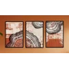 3lü Dekoratif Desenli Çerçeveli Tablo , Ev Dekoru , Soyut Tablo , Ahşap Tablo