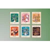 6lı Dekoratif Flowers Çerçeveli Tablo , Ev Dekoru , Soyut Tablo , Ahşap Tablo