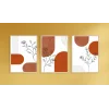 3lü Dekoratif Modern Yaprak Çerçeveli Tablo , Ev Dekoru , Soyut Tablo , Ahşap Tablo
