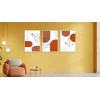 3lü Dekoratif Modern Yaprak Çerçeveli Tablo , Ev Dekoru , Soyut Tablo , Ahşap Tablo