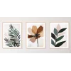 3lü Dekoratif Yapraklar Çerçeveli Tablo , Ev Dekoru , Soyut Tablo , Ahşap Tablo