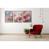 3lü Pembe Soyut Çerçeveli Tablo Life , Ev Dekoru , Soyut Tablo , Ahşap Tablo