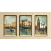 3lü Venedik Çerçeveli Tablo Life , Ev Dekoru , Soyut Tablo , Ahşap Tablo
