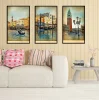 3lü Venedik Çerçeveli Tablo Life , Ev Dekoru , Soyut Tablo , Ahşap Tablo