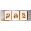 3 Parça Boho Style Çerçeveli Ahşap Tablo Seti, Ev Dekoru