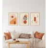 3 Parça Çerçeveli Bohem Ahşap Tablo Seti, Ev Dekoru