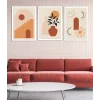 3 Parça Çerçeveli Bohem Ahşap Tablo Seti, Ev Dekoru