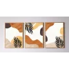 3 Parça Çerçeveli Dekoratif Boho Ahşap Tablo seti, Ev Dekoru, Soyut Tablo
