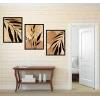 3 Parça Çerçeveli Dekoratif Boho Ahşap Tablo seti, Ev Dekoru, Soyut Tablo