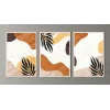 3 Parça Çerçeveli Dekoratif Boho Ahşap Tablo seti, Ev Dekoru, Soyut Tablo